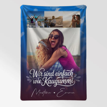 Personalisierte Decke für beste Freundin mit 4 Fotos und Buusenfreundin Geschenkidee 7