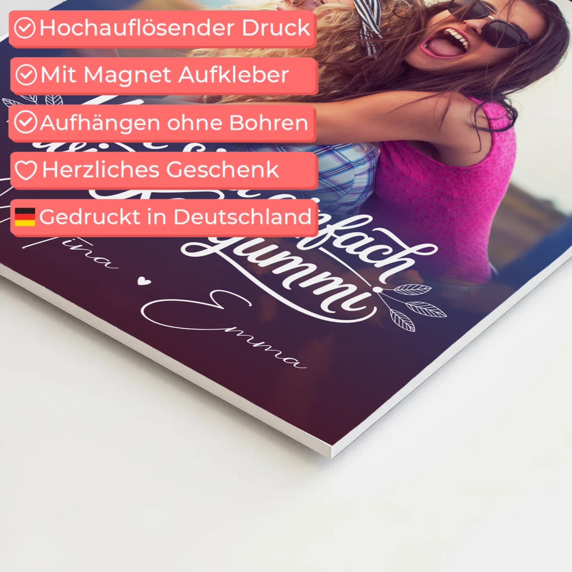Beste Freundin Fotoboard 4 Fotos personalisiert Geschenk für Busenfreundin individuell gestalten 4