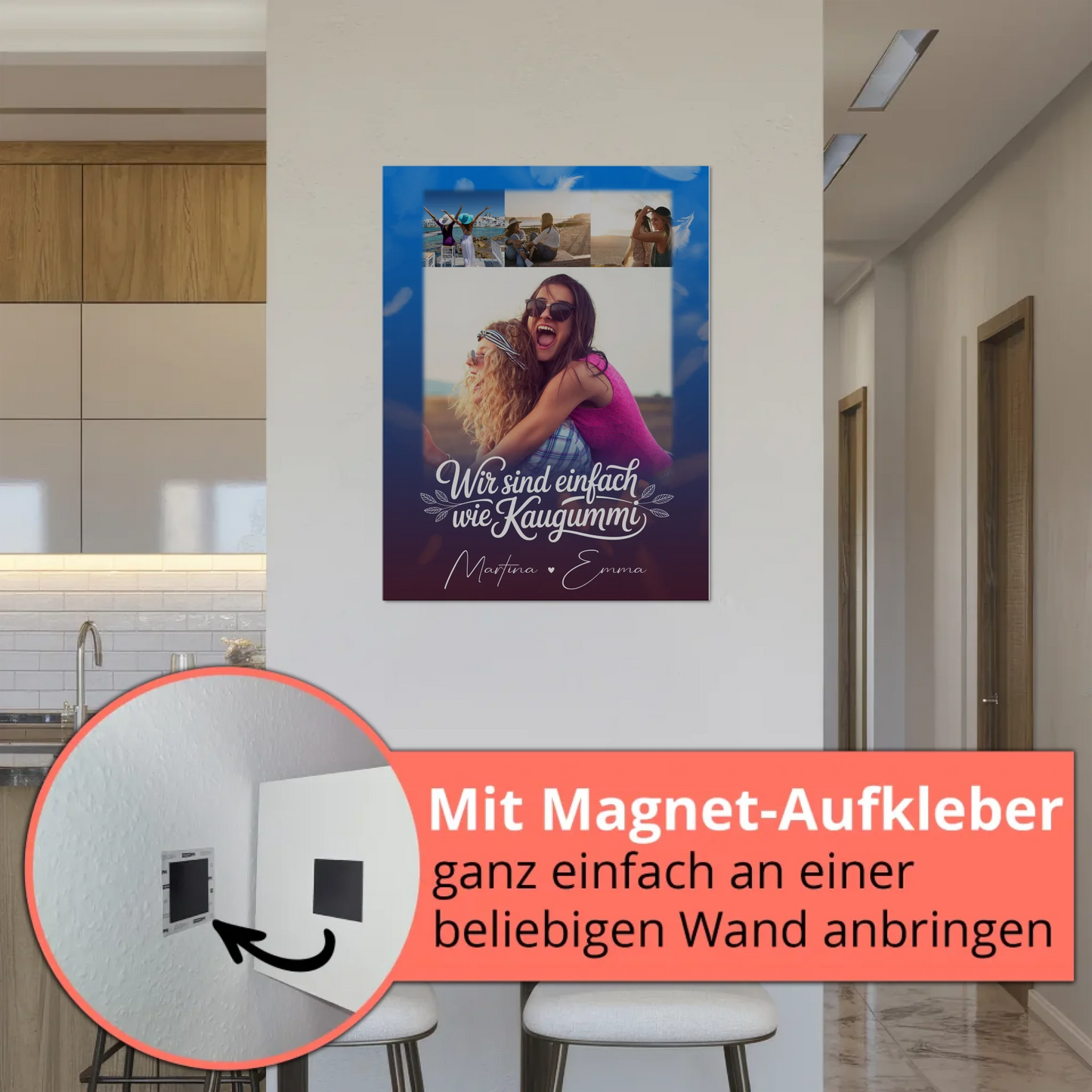 Beste Freundin Fotoboard 4 Fotos personalisiert Geschenk für Busenfreundin individuell gestalten