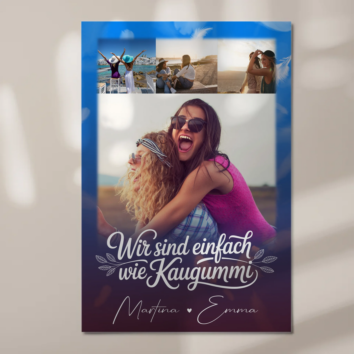 Beste Freundin Fotoboard 4 Fotos personalisiert Geschenk für Busenfreundin individuell gestalten