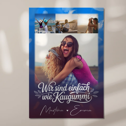Beste Freundin Fotoboard 4 Fotos personalisiert Geschenk für Busenfreundin individuell gestalten