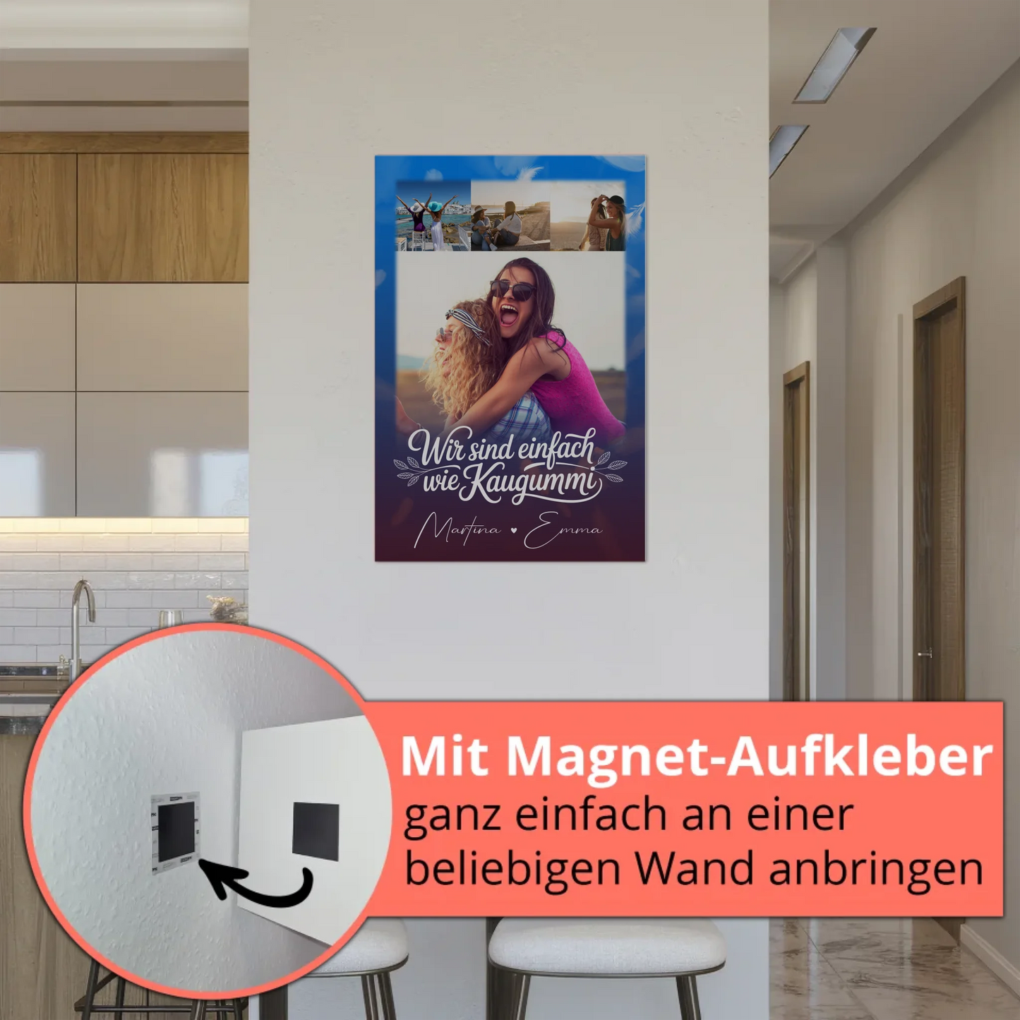 Beste Freundin Fotoboard 4 Fotos personalisiert Geschenk für Busenfreundin individuell gestalten