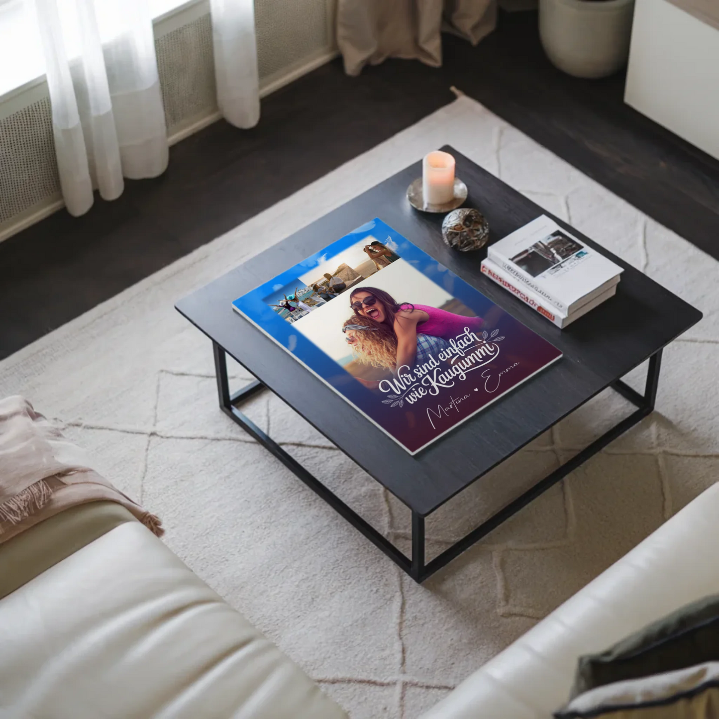 Beste Freundin Fotoboard 4 Fotos personalisiert Geschenk für Busenfreundin individuell gestalten