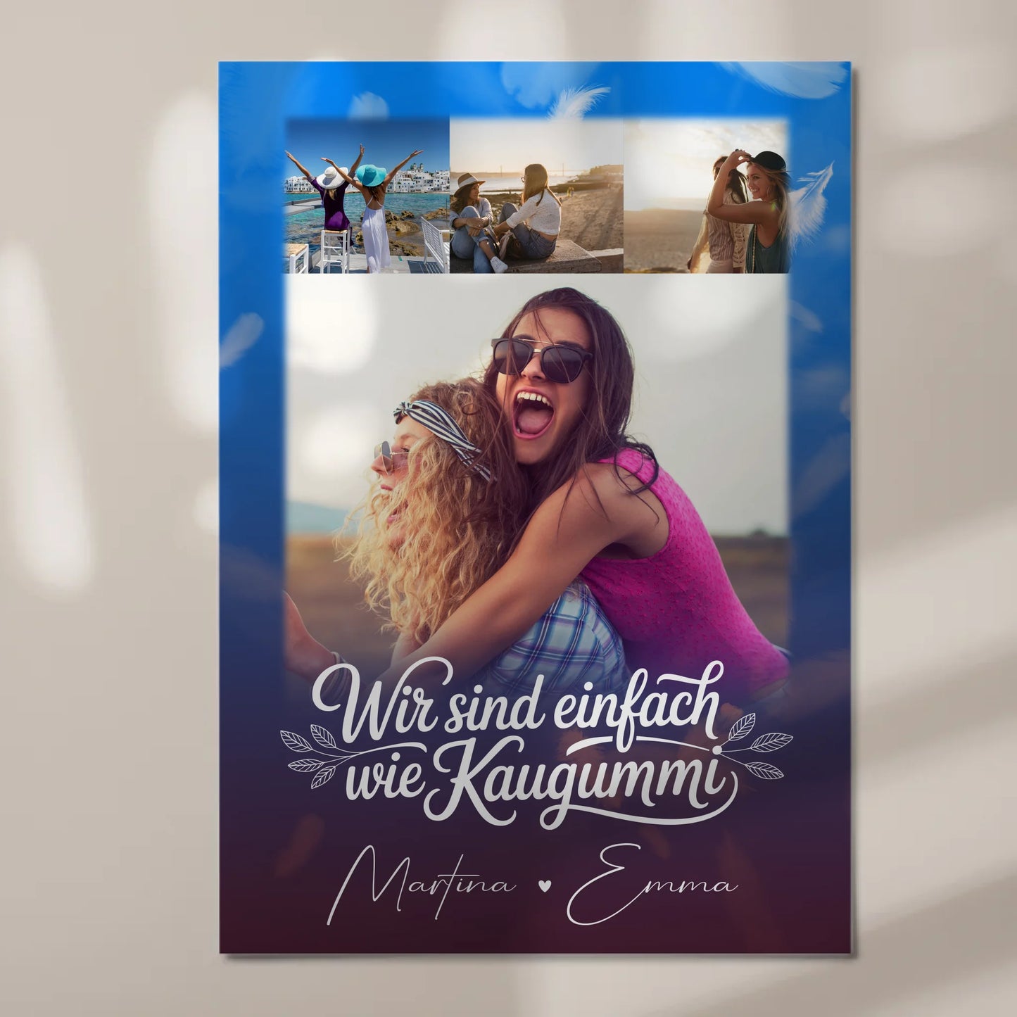 Beste Freundin Fotoboard 4 Fotos personalisiert Geschenk für Busenfreundin individuell gestalten