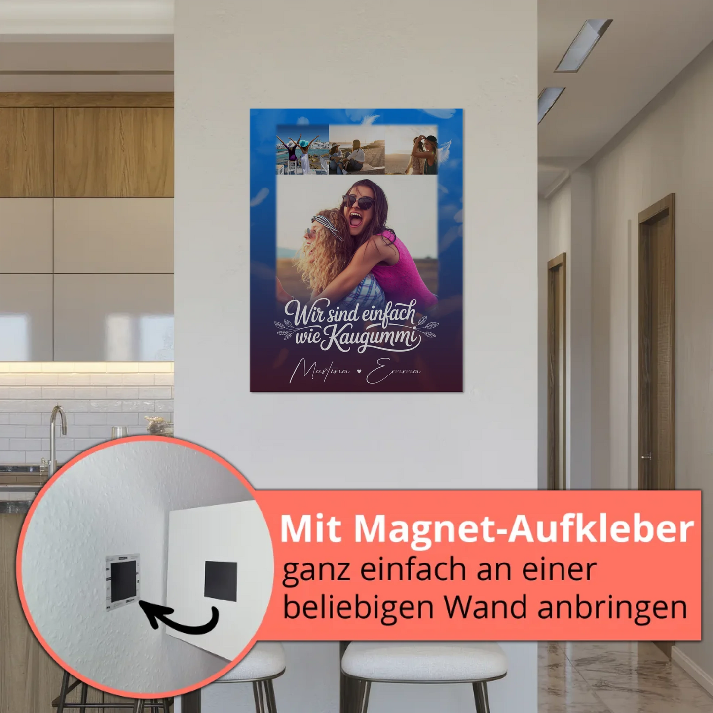 Beste Freundin Fotoboard 4 Fotos personalisiert Geschenk für Busenfreundin individuell gestalten