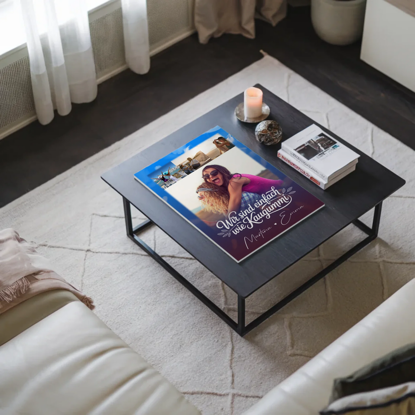 Beste Freundin Fotoboard 4 Fotos personalisiert Geschenk für Busenfreundin individuell gestalten