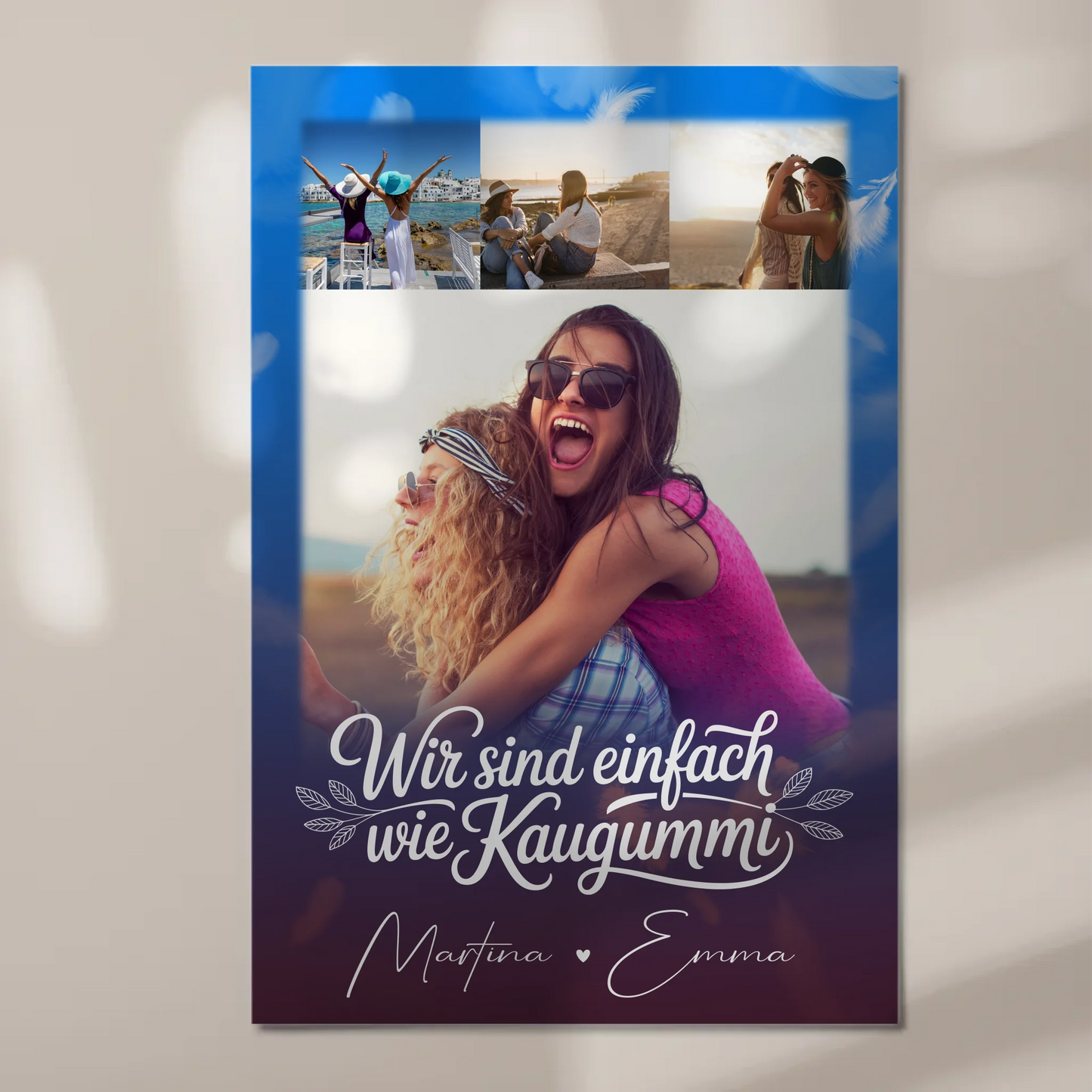 Beste Freundin Fotoboard 4 Fotos personalisiert Geschenk für Busenfreundin individuell gestalten