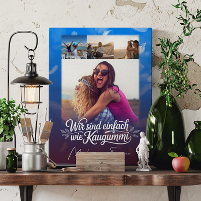 Personalisierte Leinwand beste Freundin mit 4 Fotos für Buusenfreundin Geschenkidee 3