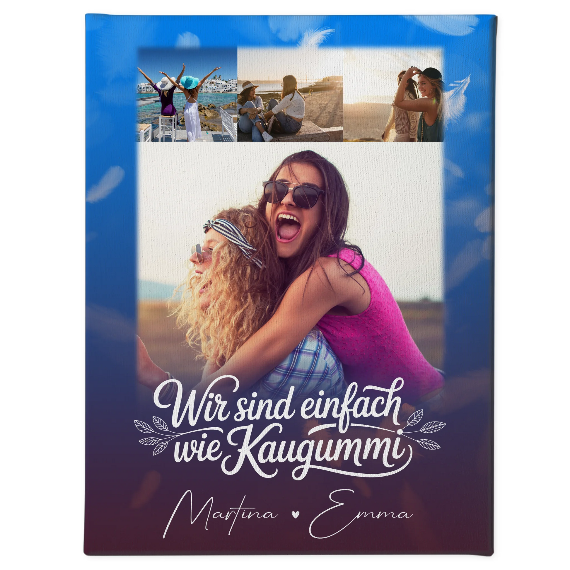 Personalisierte Leinwand beste Freundin mit 4 Fotos für Buusenfreundin Geschenkidee 1