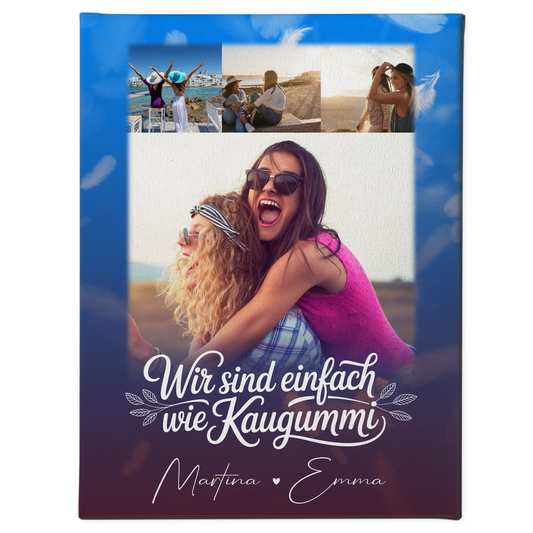 Personalisierte Leinwand beste Freundin mit 4 Fotos für Buusenfreundin Geschenkidee 1
