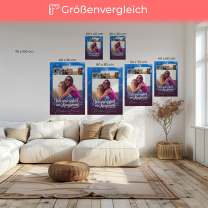 Personalisierte Leinwand beste Freundin mit 4 Fotos für Buusenfreundin Geschenkidee 6