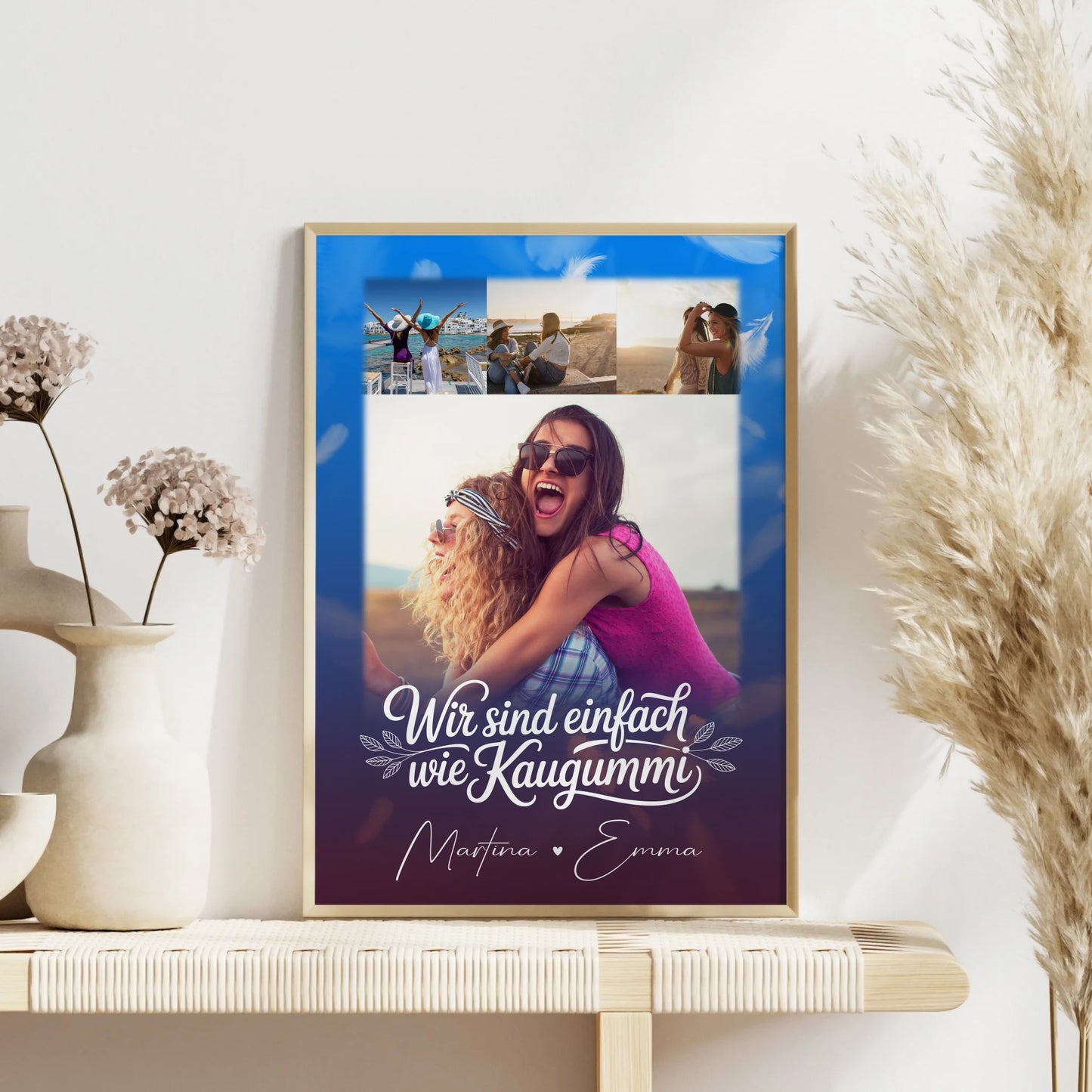 Personalisierte Poster Beste Freundin Fotocollage mit 4 Fotos als Geschenk Busenfreundin