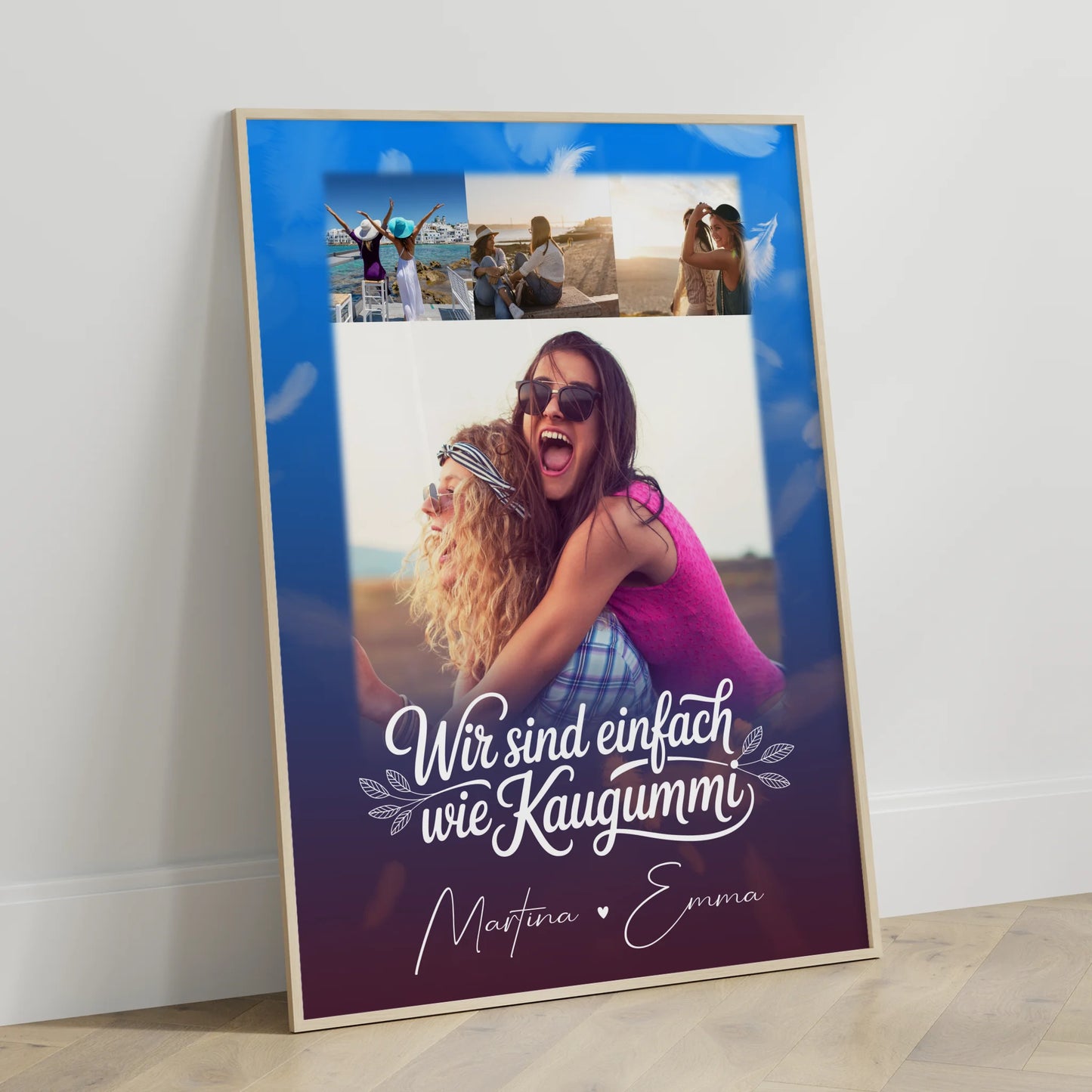 Personalisierte Poster Beste Freundin Fotocollage mit 4 Fotos als Geschenk Busenfreundin