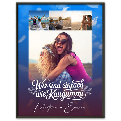Personalisierte Poster Beste Freundin Fotocollage mit 4 Fotos als Geschenk Busenfreundin