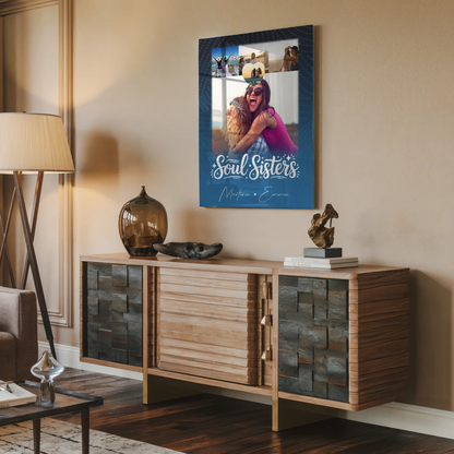 Beste Freundin Geschenk mit 4 Fotos und Herz für Läster Schwester personalisiert