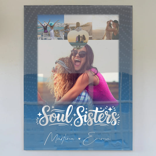 Beste Freundin Geschenk mit 4 Fotos und Herz für Läster Schwester personalisiert