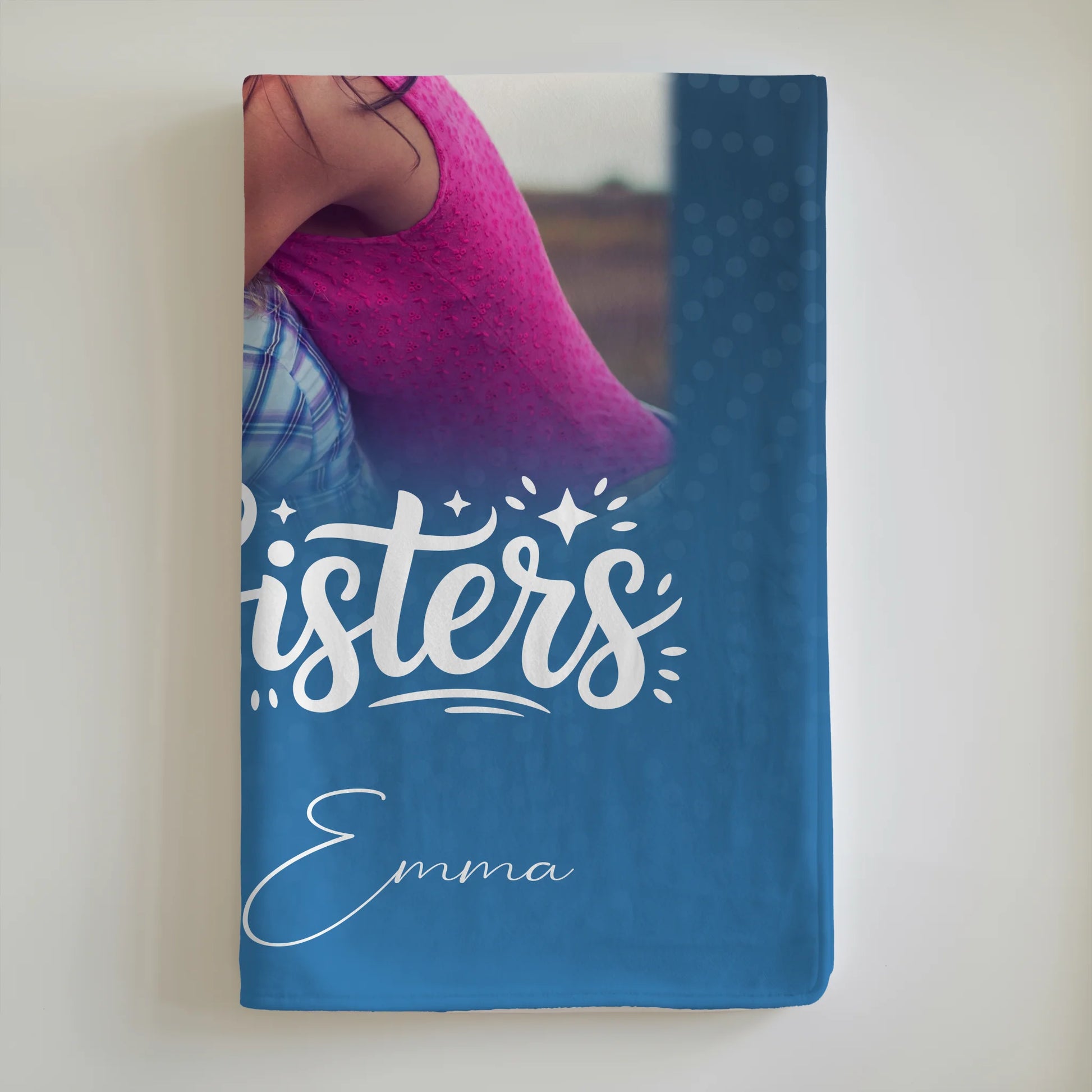 Personalisierte Decke beste Freundin mit 4 Fotos und Herz für Läster Schwester 6