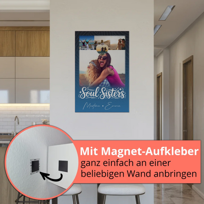 Freundinnen Bild Personalisiert mit 4 Fotos und Kleinem Herz für Läster Schwester 5