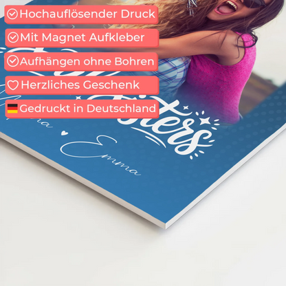 Freundinnen Bild Personalisiert mit 4 Fotos und Kleinem Herz für Läster Schwester 10