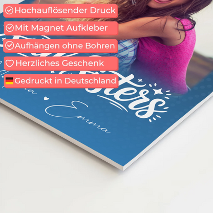 Freundinnen Bild Personalisiert mit 4 Fotos und Kleinem Herz für Läster Schwester
