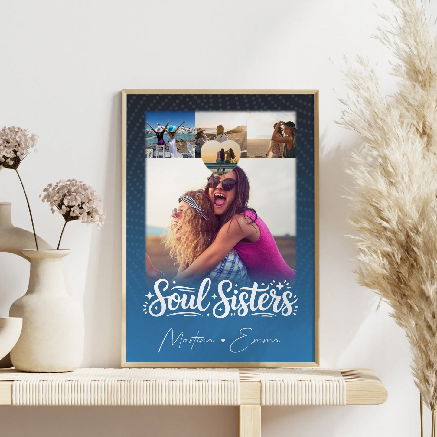 Poster Beste Freundin Selbst Gestalten Läster Schwester 4 Fotos und 1 Herz Foto