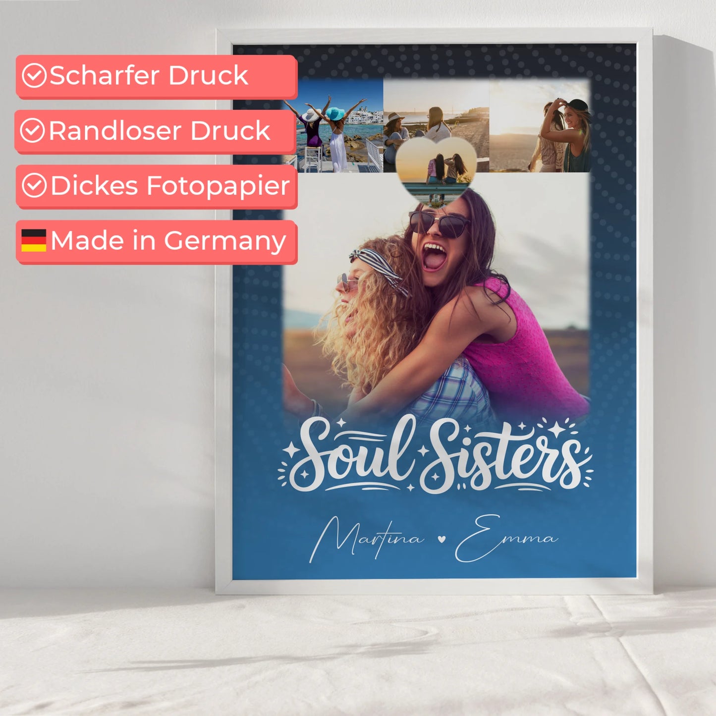 Poster Beste Freundin Selbst Gestalten Läster Schwester 4 Fotos und 1 Herz Foto