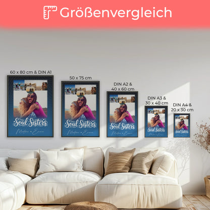Poster Beste Freundin Selbst Gestalten Läster Schwester 4 Fotos und 1 Herz Foto