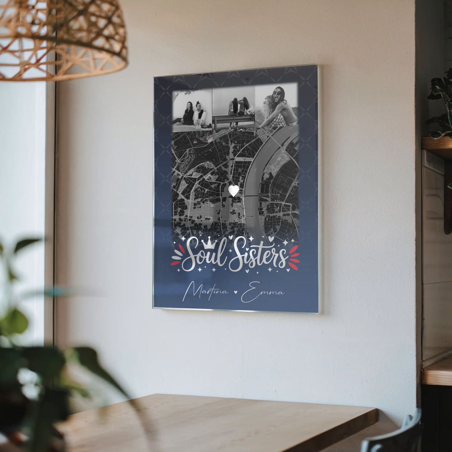 Personalisierte Fotogeschenke für beste Freundin mit 4 Fotos und Karte Buusenfreundin