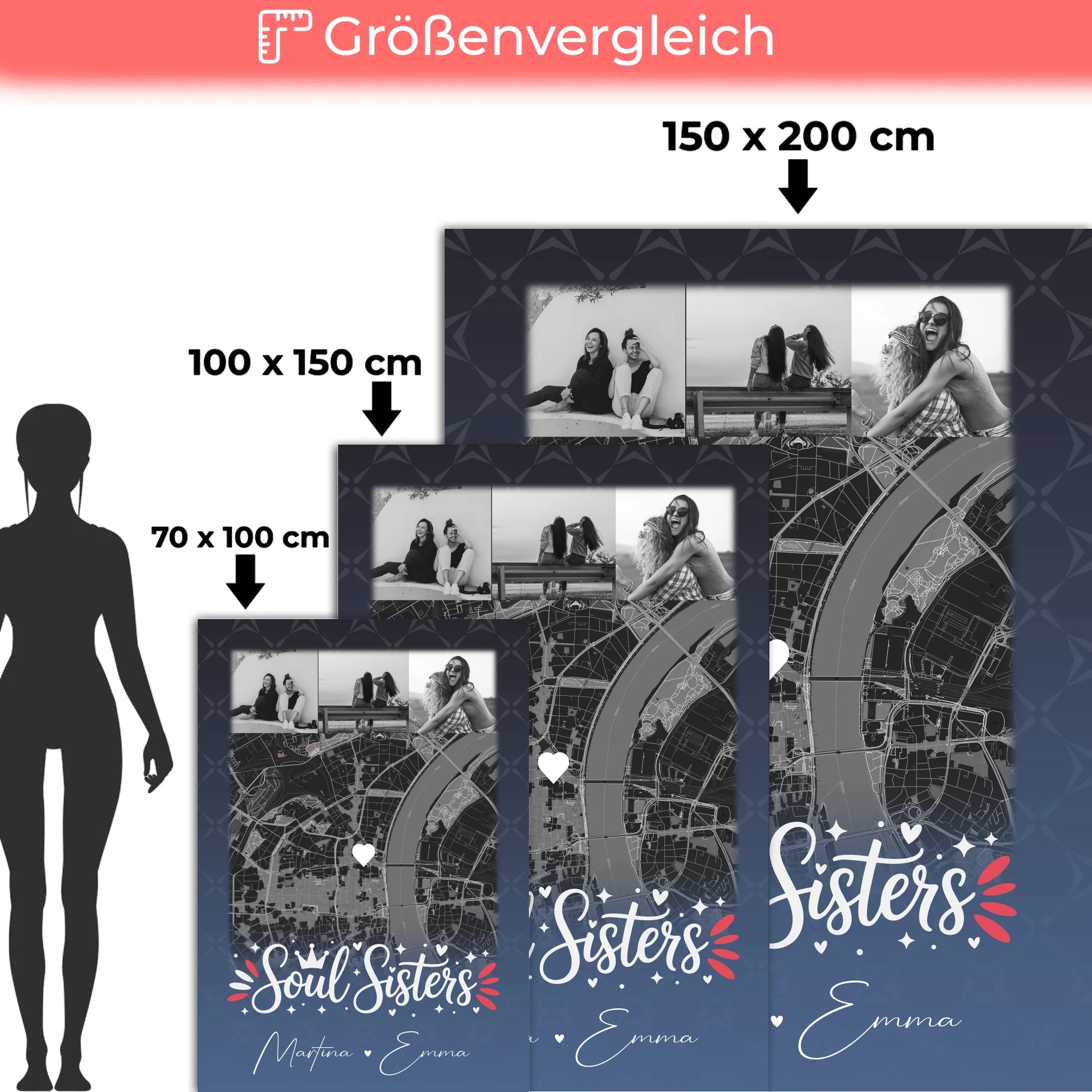 Decke Mit Namen 4 Fotos und Karte Buusenfreundin Personalisiertes Geschenk 5