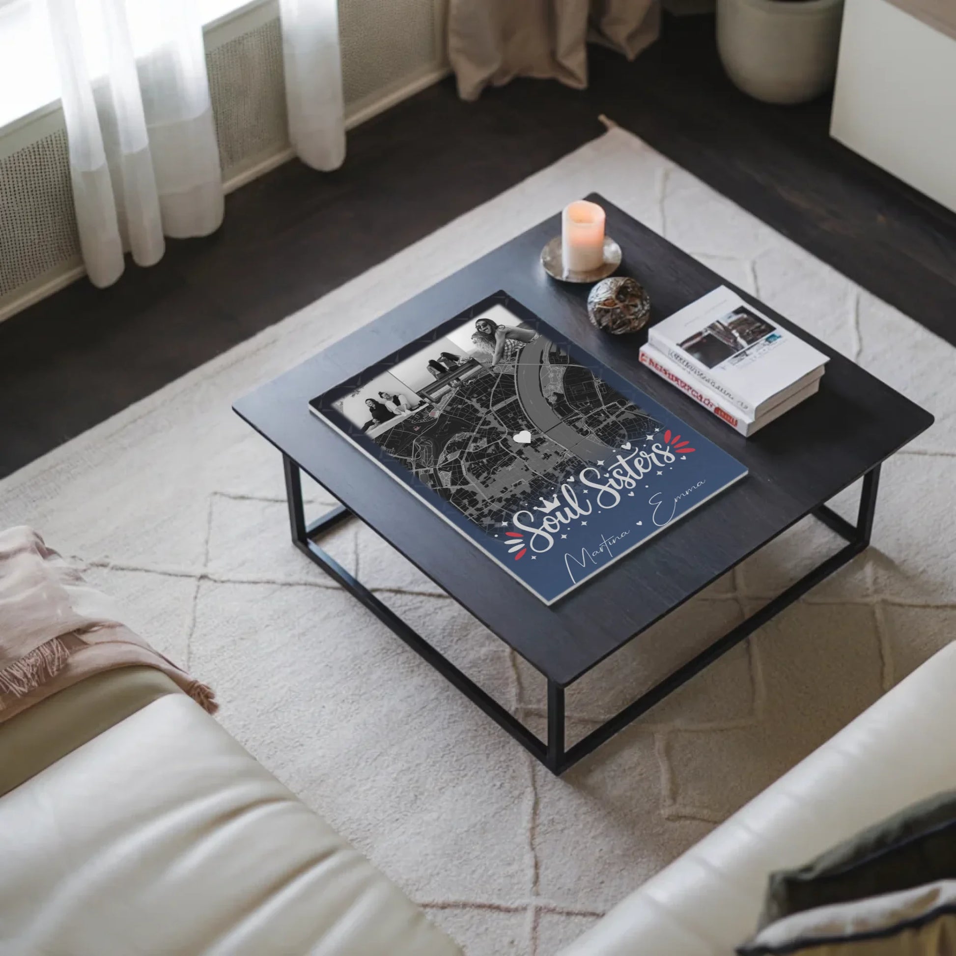 Personalisierbares Fotoboard Beste Freundin mit 4 Fotos und Karte Buusenfreundin 3