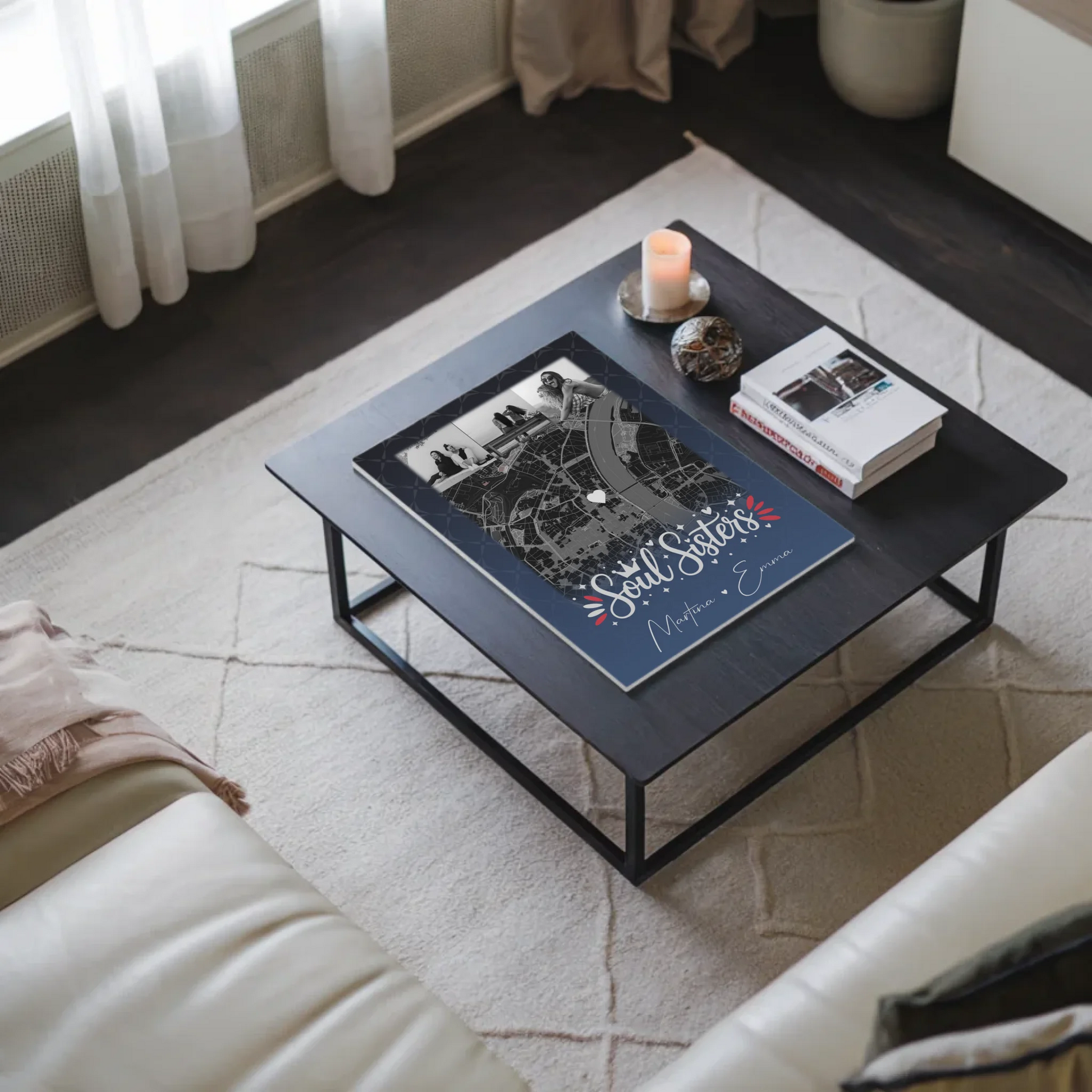 Personalisierbares Fotoboard Beste Freundin mit 4 Fotos und Karte Buusenfreundin 9