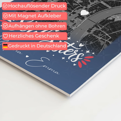 Personalisierbares Fotoboard Beste Freundin mit 4 Fotos und Karte Buusenfreundin 10