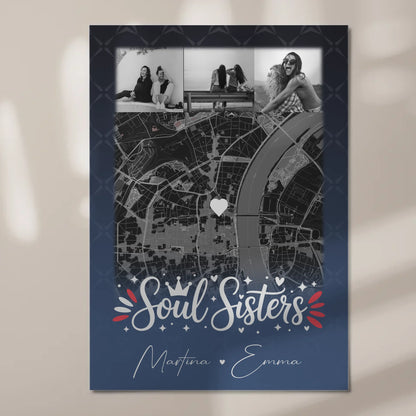 Personalisierbares Fotoboard Beste Freundin mit 4 Fotos und Karte Buusenfreundin 7