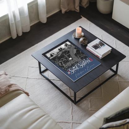 Personalisierbares Fotoboard Beste Freundin mit 4 Fotos und Karte Buusenfreundin