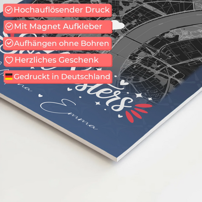 Personalisierbares Fotoboard Beste Freundin mit 4 Fotos und Karte Buusenfreundin