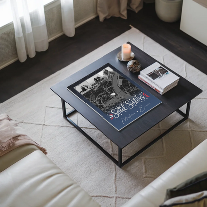 Personalisierbares Fotoboard Beste Freundin mit 4 Fotos und Karte Buusenfreundin