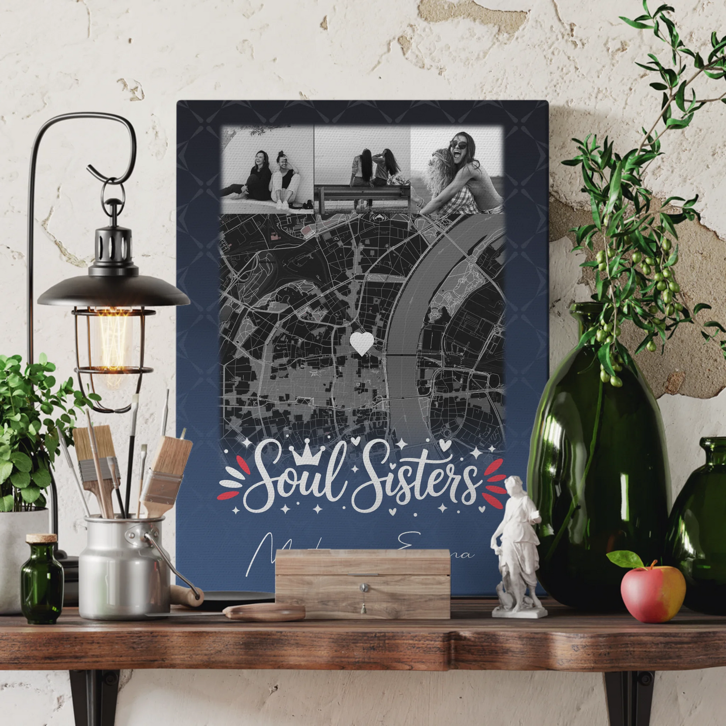 Leinwand Für Beste Freundin Gestalten mit 4 Fotos und Karte Buusenfreundin 3