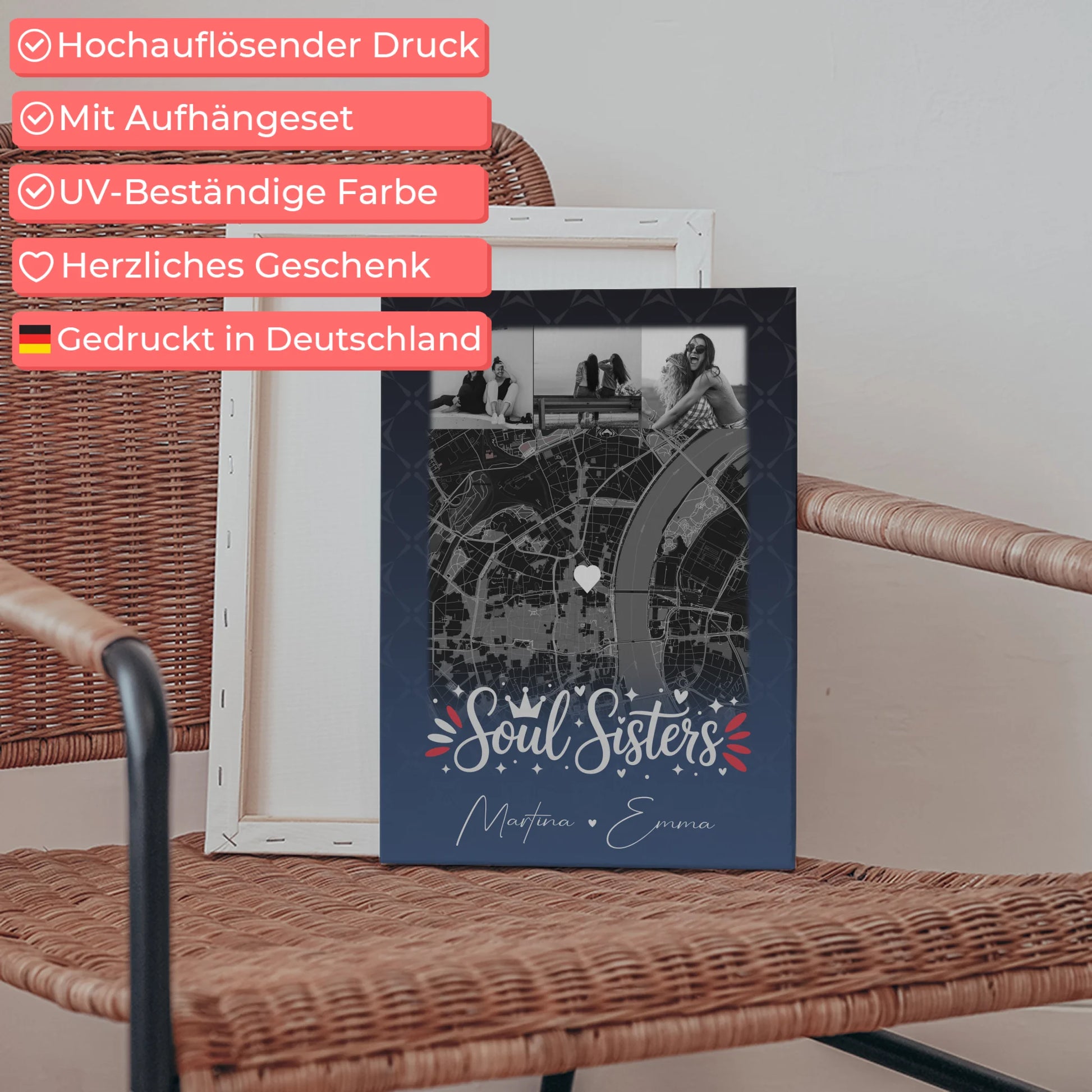 Leinwand Für Beste Freundin Gestalten mit 4 Fotos und Karte Buusenfreundin 5