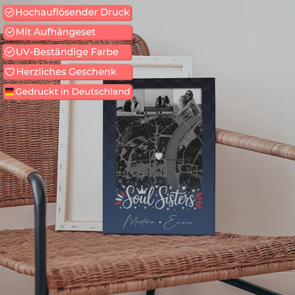 Leinwand Für Beste Freundin Gestalten mit 4 Fotos und Karte Buusenfreundin 5