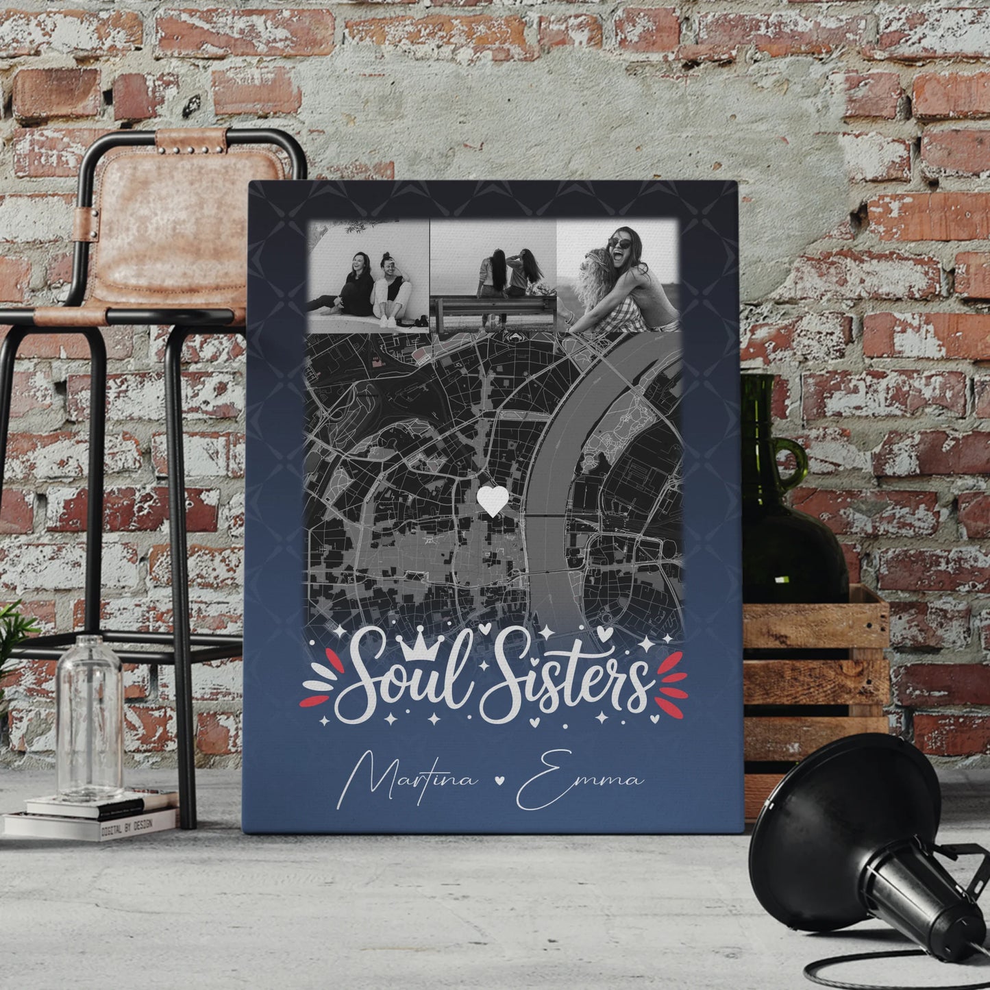 Leinwand Für Beste Freundin Gestalten mit 4 Fotos und Karte Buusenfreundin 4