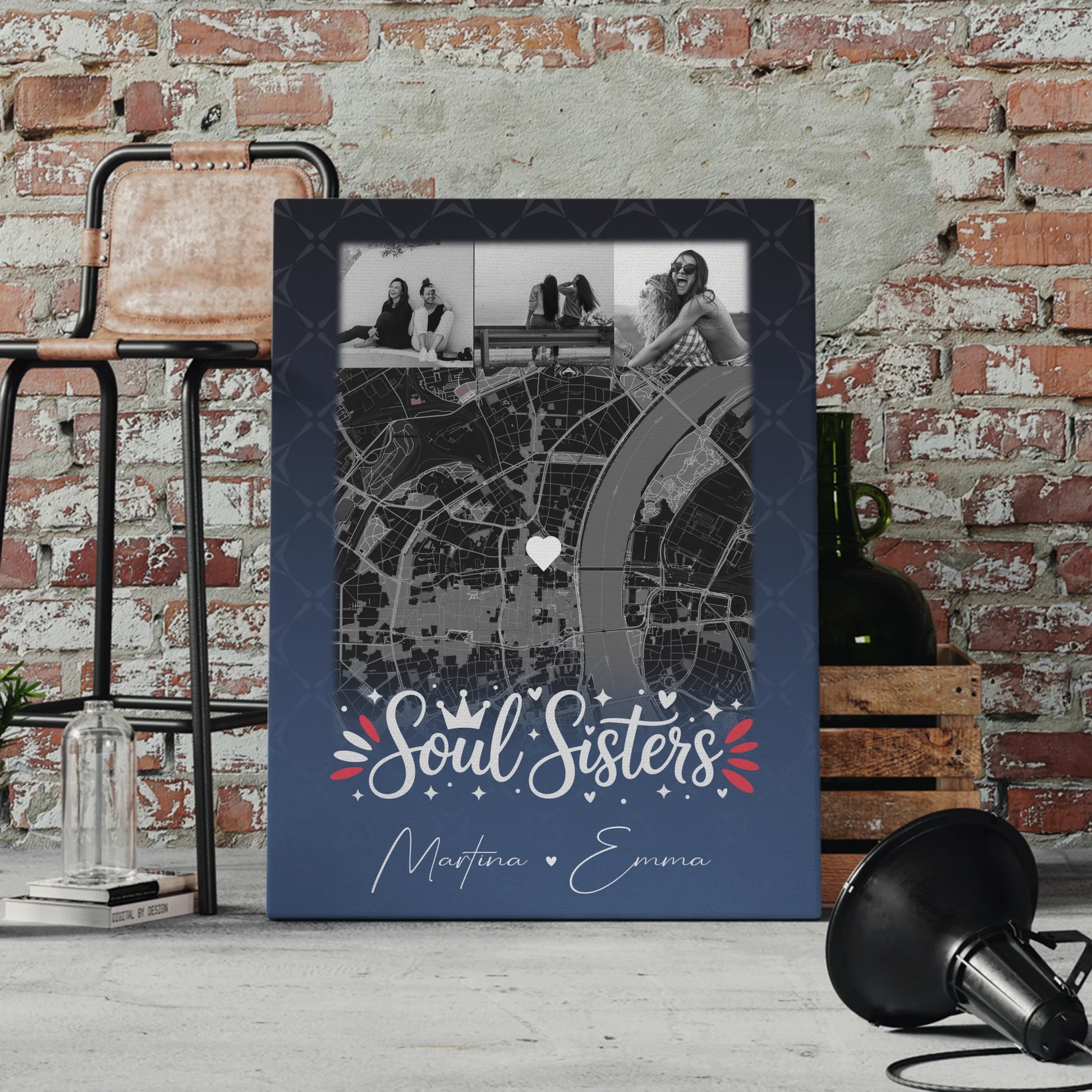 Leinwand Für Beste Freundin Gestalten mit 4 Fotos und Karte Buusenfreundin 4