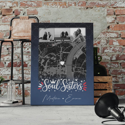 Leinwand Für Beste Freundin Gestalten mit 4 Fotos und Karte Buusenfreundin 4