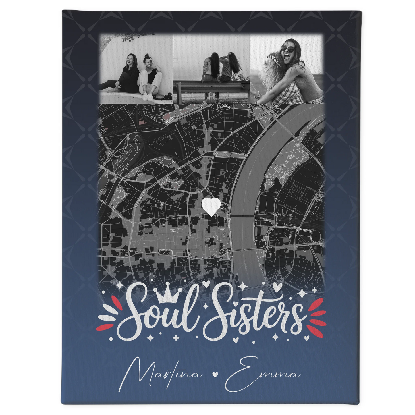 Leinwand Für Beste Freundin Gestalten mit 4 Fotos und Karte Buusenfreundin 1