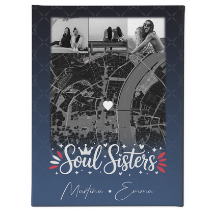 Leinwand Für Beste Freundin Gestalten mit 4 Fotos und Karte Buusenfreundin 1