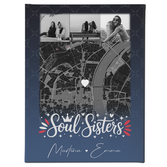 Leinwand Für Beste Freundin Gestalten mit 4 Fotos und Karte Buusenfreundin 1