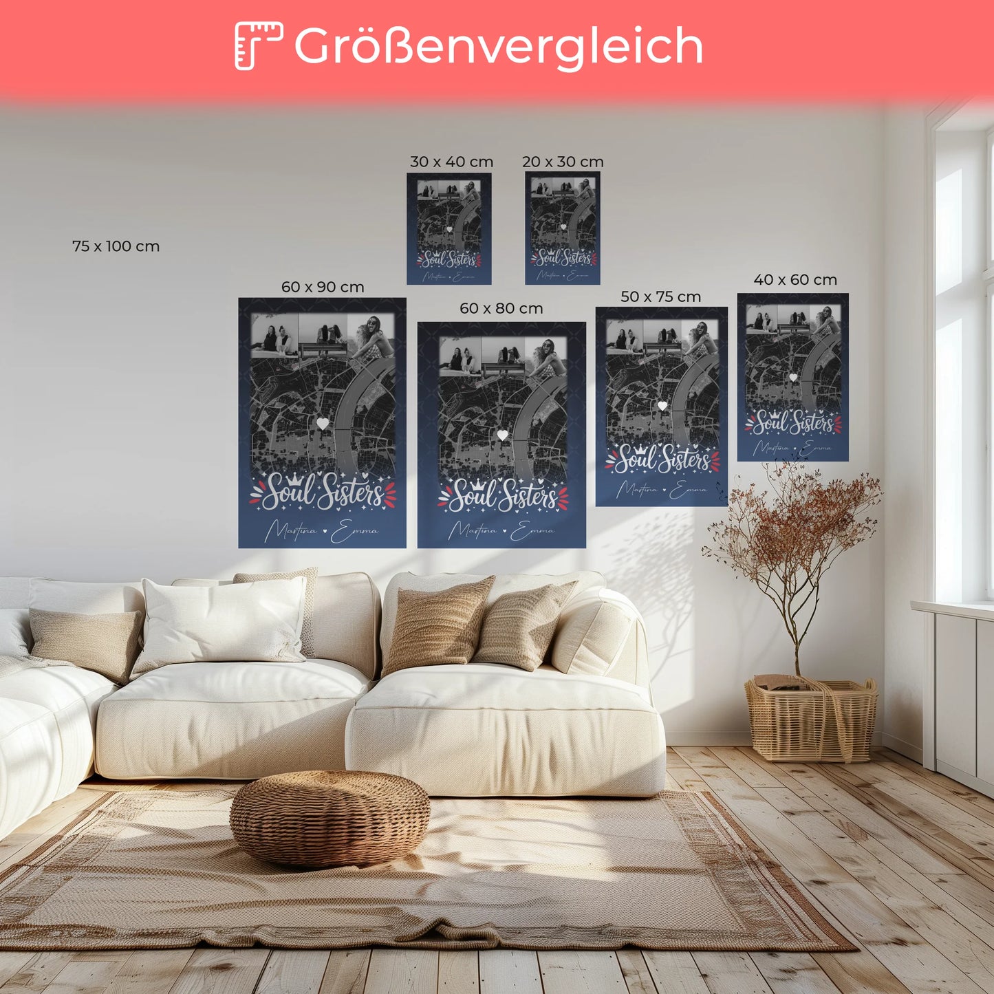 Leinwand Für Beste Freundin Gestalten mit 4 Fotos und Karte Buusenfreundin 6