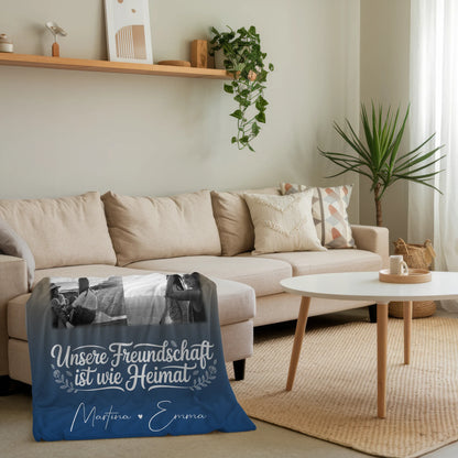Personalisierte Kuscheldecke Mit Namen Und Motiv mit 4 Fotos und Herz Foto für Buusenfreundin 4