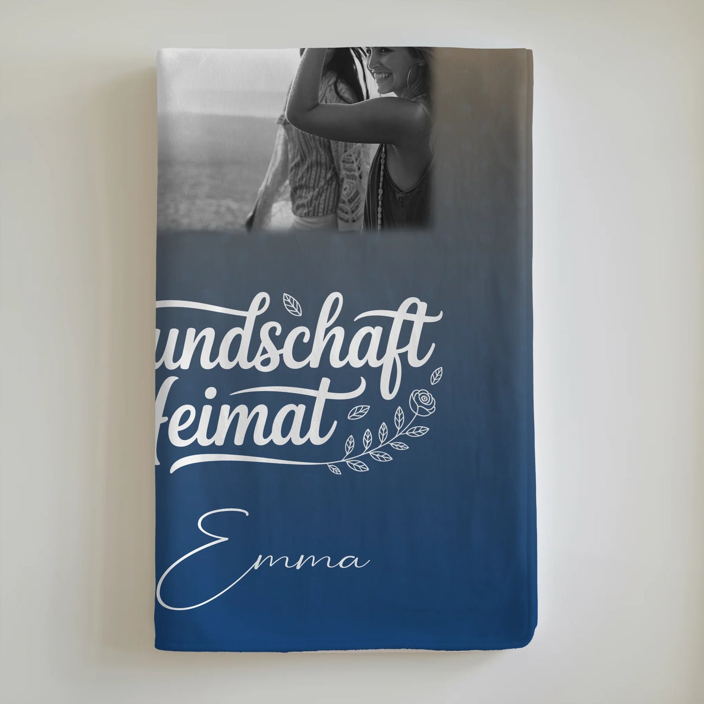 Personalisierte Kuscheldecke Mit Namen Und Motiv mit 4 Fotos und Herz Foto für Buusenfreundin 6