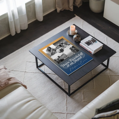 Freundinnen Bild Personalisiert Fotoboard mit 4 Fotos und Herz Motiv Buusenfreundin