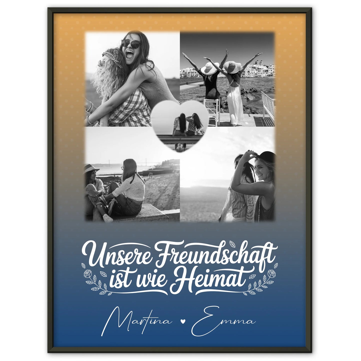 Freundinnen Bild Personalisiert Poster für die Busenfreundin 4 Fotos und 1 Herz Foto